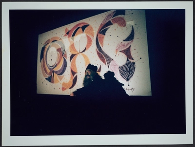 Photos of the installation and performance of Fernando Birri: Ars Magna Lucis et Umbrae. European Media Art Festival, 1992.