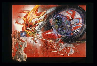 Slides from L’Occhio, Il Lupo, La Luna Nell’Imbuto Cosmico [The Eye, the Wolf, the Moon in the Cosmic Funnel]. Serie Fotoglifos [Photoglyphs Series]