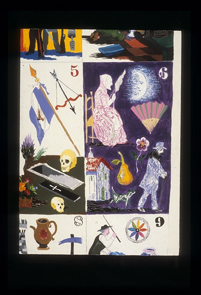 Slides from L’Occhio, Il Lupo, La Luna Nell’Imbuto Cosmico [The Eye, the Wolf, the Moon in the Cosmic Funnel]. Serie Fotoglifos [Photoglyphs Series]