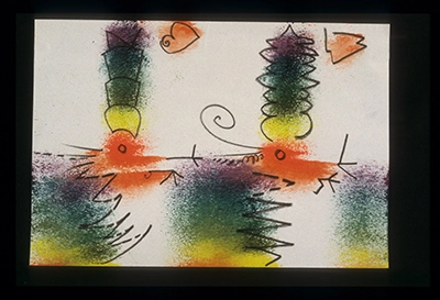 Slides from L’Occhio, Il Lupo, La Luna Nell’Imbuto Cosmico [The Eye, the Wolf, the Moon in the Cosmic Funnel]. Serie Fotoglifos [Photoglyphs Series]