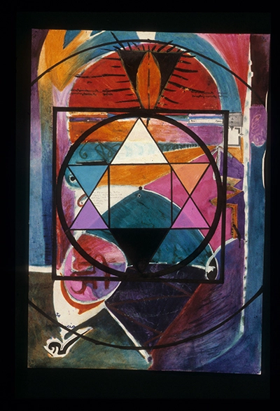 Slides from L’Occhio, Il Lupo, La Luna Nell’Imbuto Cosmico [The Eye, the Wolf, the Moon in the Cosmic Funnel]. Serie Fotoglifos [Photoglyphs Series]