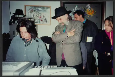 Photo from Metáforas de la luz [Metaphors of Light], exhibit opening, Rome, 1994.