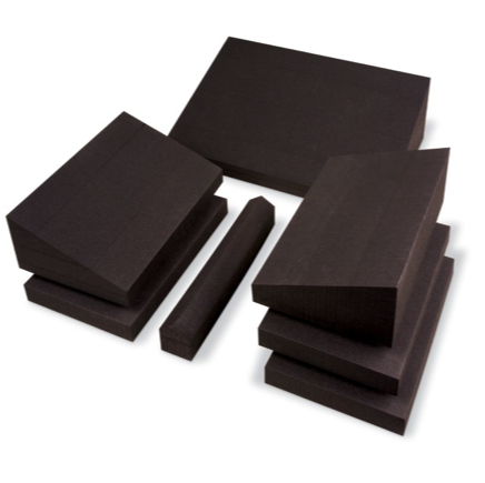 a set of black wedges and other supports