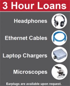 equipment available for 3-hour loan
